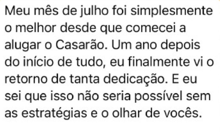 Depoimentos de alunos sobre estratégias para hospedagem por temporada